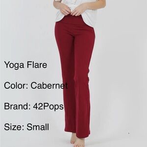 42Pops Women's Cabernet Flare Yoga Pants